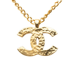 シャネル ココマーク ネックレス ゴールド ブラック メッキ エナメル レディース CHANEL 中古