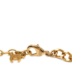 シャネル ココマーク ネックレス ゴールド ブラック メッキ エナメル レディース CHANEL 中古