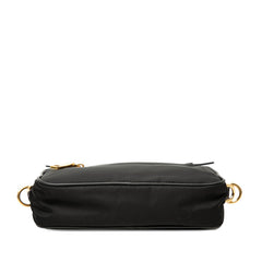 プラダ 三角ロゴプレート 斜め掛け ショルダーバッグ BT0773 ブラック ナイロン レザー レディース PRADA 【中古】