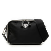 プラダ トライアングルロゴ RE-Nylon ショルダーバッグ 2VH070 ブラック ナイロン パテントレザー レディース PRADA 【中古】