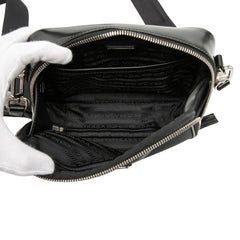 プラダ トライアングルロゴ RE-Nylon ショルダーバッグ 2VH070 ブラック ナイロン パテントレザー レディース PRADA 【中古】