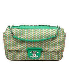 シャネル マトラッセ ココマーク チェーン ショルダーバッグ グリーン ラムスキン レディース CHANEL 【中古】