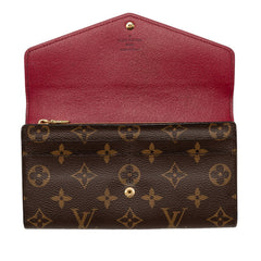ルイ ヴィトン モノグラム ポルトフォイユ サラ 長財布 M62234 ブラウン フューシャ PVC レザー レディース LOUIS VUITTON 【中古】