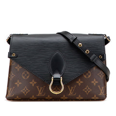 ルイ ヴィトン モノグラム エピ サンミシェル ショルダーバッグ M44030 ノワール ブラウン PVC レザー レディース LOUIS VUITTON 【中古】