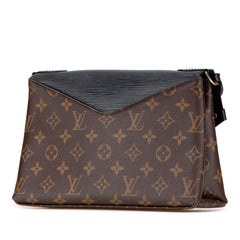 ルイ ヴィトン モノグラム エピ サンミシェル ショルダーバッグ M44030 ノワール ブラウン PVC レザー レディース LOUIS VUITTON 【中古】