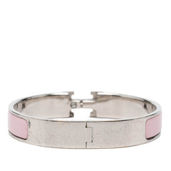 エルメス クリックH TGM エナメルブレスレット バングル ピンク シルバー メタル レディース HERMES 【中古】