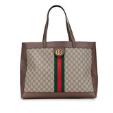 グッチ × ディズニー Disney 三匹の子ぶた GGスプリーム オフィディア ハンドバッグ トートバッグ 547947 ベージュ マルチカラー PVC レザー レディース GUCCI 【中古】