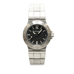 ブルガリ ディアゴノ スポーツ 腕時計 LCV29S クオーツ ブラック文字盤 ステンレススチール レディース BVLGARI 【中古】
