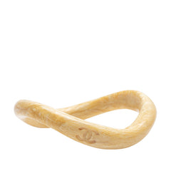 シャネル ココマーク バングル ベージュ ウッド レディース CHANEL 【中古】