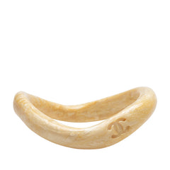 シャネル ココマーク バングル ベージュ ウッド レディース CHANEL 【中古】