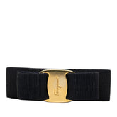 サルヴァトーレフェラガモ ヴァラ リボン バレッタ 髪留め ブラック ナイロン メッキ レディース Salvatore Ferragamo 【中古】