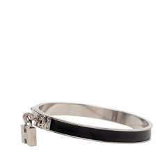 エルメス ケリーバングル バングル シルバー ブラック レザー メタル レディース HERMES 【中古】