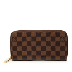 ルイ ヴィトン ダミエ ジッピーウォレット 長財布 N41661 ブラウン PVC レディース LOUIS VUITTON 【中古】