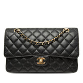 シャネル ココマーク マトラッセ25 ダブルフラップ チェーン ショルダーバッグ ブラック キャビアスキン レディース CHANEL 【中古】