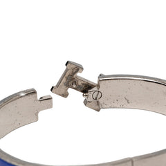 エルメス クリッククラック クリックH PM ブレスレット シルバー ブルー メタル エナメル レディース HERMES 【中古】