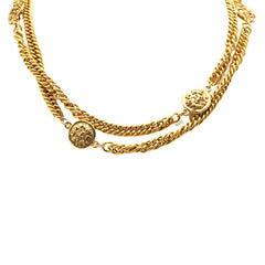 シャネル ヴィンテージ ロゴ チェーン ネックレス ゴールド メッキ レディース CHANEL 【中古】