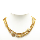 シャネル ヴィンテージ ロゴ チェーン ネックレス ゴールド メッキ レディース CHANEL 【中古】