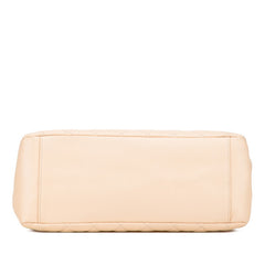 シャネル マトラッセ ココマーク チェーントートバッグ ベージュ キャビアスキン レディース CHANEL 中古