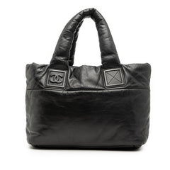 シャネル コココクーンPM トートバッグ ブラック レザー レディース CHANEL 【中古】