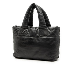 シャネル コココクーンPM トートバッグ ブラック レザー レディース CHANEL 【中古】