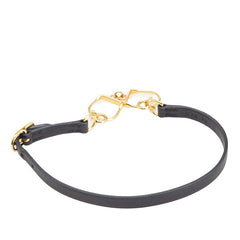 エルメス エトリエ ドゥブルトゥール ブレスレット ブラック ゴールド レザー メッキ レディース HERMES 【中古】