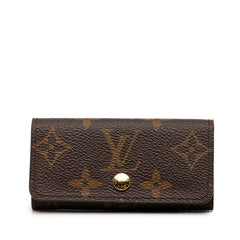 ルイ ヴィトン モノグラム ミュルティクレ4 4連 キーケース M62631 ブラウン PVC レザー レディース LOUIS VUITTON 【中古】