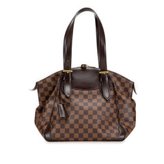 ルイ ヴィトン ダミエ ヴェローナMM ハンドバッグ ショルダーバッグ N41118 ブラウン PVC レザー レディース LOUIS VUITTON 【中古】