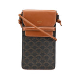 セリーヌ トリオンフ ポーチ ショルダーバッグ ブラック ブラウン PVC レザー レディース CELINE 【中古】