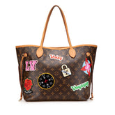 ルイ ヴィトン モノグラム ネヴァーフルMM パッチーズ ショルダーバッグ トートバッグ M43988 ブラウン マルチカラー PVC レザー レディース LOUIS VUITTON 【中古】