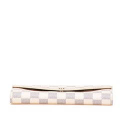 ルイ ヴィトン ダミエ アズール ポルトフォイユ サラ 長財布 N63208 ホワイト PVC レザー レディース LOUIS VUITTON 【中古】