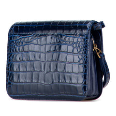 バレンシアガ Bロゴ クロコ型押し ショルダーバッグ 592898 ネイビー レザー レディース BALENCIAGA 中古
