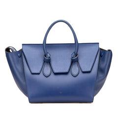 セリーヌ タイバッグ ハンドバッグ ブルー レザー レディース CELINE 【中古】