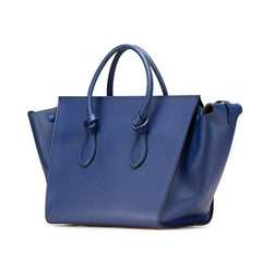 セリーヌ タイバッグ ハンドバッグ ブルー レザー レディース CELINE 【中古】