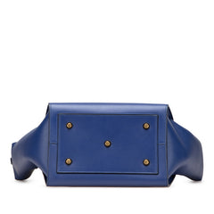 セリーヌ タイバッグ ハンドバッグ ブルー レザー レディース CELINE 【中古】