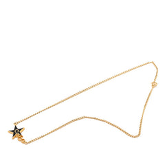 シャネル スター 星 ネックレス ゴールド ブラック メッキ エナメル レディース CHANEL 【中古】