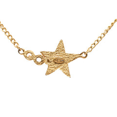 シャネル スター 星 ネックレス ゴールド ブラック メッキ エナメル レディース CHANEL 【中古】