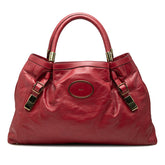 クロエ ヴィクトリア トートバッグ ショルダーバッグ 03-09-51-5811 レッド系 レザー レディース Chloe 中古