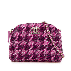 シャネル 2024年 イヤーズギフト チェーン 斜め掛け ミニショルダーバッグ パープル マルチカラー ツイード レディース CHANEL 【中古】