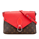 ルイ ヴィトン モノグラム エピ サン ミシェル ショルダーバッグ M44031 コクリコ レッド ブラウン PVC レザー レディース LOUIS VUITTON 【中古】