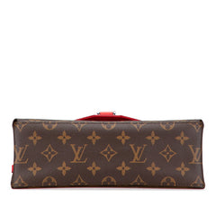 ルイ ヴィトン モノグラム エピ サン ミシェル ショルダーバッグ M44031 コクリコ レッド ブラウン PVC レザー レディース LOUIS VUITTON 【中古】