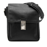 プラダ ロゴ ショルダーバッグ ブラック サフィアーノレザー レディース PRADA 【中古】