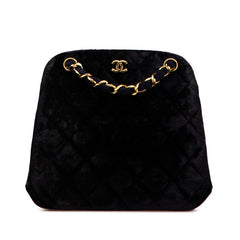 シャネル マトラッセ ココマーク チェーン トートバッグ ネイビー スウェード レディース CHANEL 【中古】
