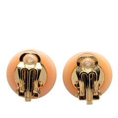 シャネル ココマーク ラウンド イヤリング ピンク プラスチック メッキ フェイクパール レディース CHANEL 【中古】