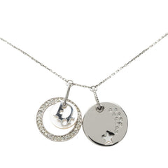 ディオール ロゴ 星 スター モチーフ ネックレス シルバー メタル ラインストーン レディース Dior 中古