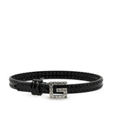 グッチ スクエアG ラインストーン ブレスレット 623237 ブラック レザー レディース GUCCI 【中古】