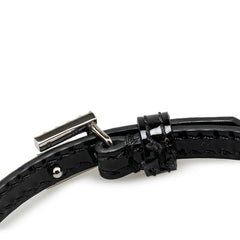 グッチ スクエアG ラインストーン ブレスレット 623237 ブラック レザー レディース GUCCI 【中古】