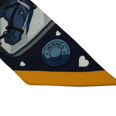 エルメス ツイリー STORY ストーリー スカーフ ネイビー マルチカラー シルク レディース HERMES 【中古】