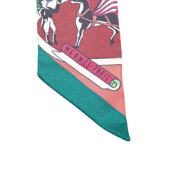 エルメス ツイリー EXPOSITION UNIVERSELLE ブランドオフ スカーフ ピンク グリーン マルチカラー シルク レディース HERMES 【中古】