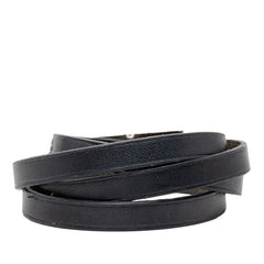 エルメス アピ 4連 ロング ブレスレット ブラック レザー レディース HERMES 【中古】