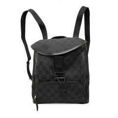 グッチ GGキャンバス リュック バックパック 019 0352 ブラック キャンバス レザー レディース GUCCI 【中古】